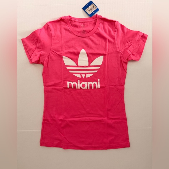 Adidas Hot Pink Miami Tee Women’s Size Medium - Picture 1 of 2
